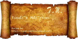 Tusák Márton névjegykártya